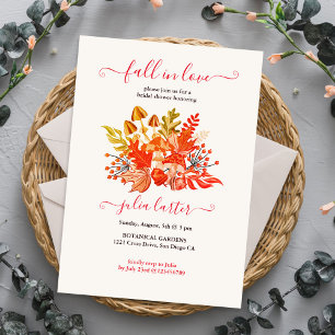 Invitación Boda de flor silvestre de hongo de otoño en el bos