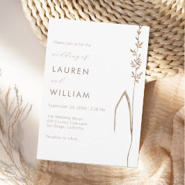 Invitación Boda de Flor Silvestre de Tallo Único Botánico Mod