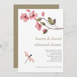 Invitación Boda de Flor Silvestre Dragonfly Ensayo Cena