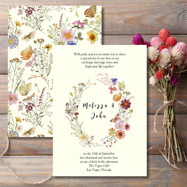 Invitación Boda de Flor Silvestre Meadow Bohemian (Subido por el creador)