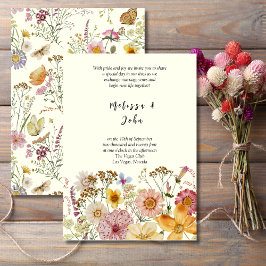 Invitación Boda de Flor Silvestre Meadow Bohemian