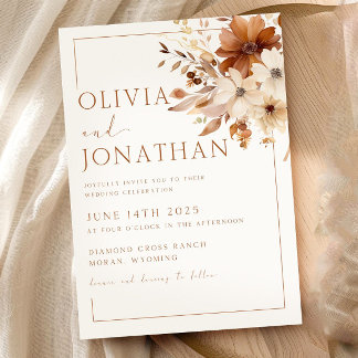 Invitación Boda de Flor Silvestre Otoño Boda Floral Boho