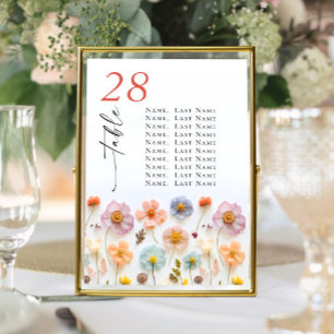 Invitación Boda de Flor Silvestre Pastel Pink Boho Número de