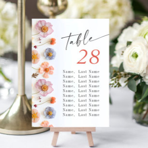 Invitación Boda de Flor Silvestre Pastel Pink Boho Número de