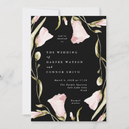 Invitación Boda de Flor Silvestre Premium Black Pampas Boho