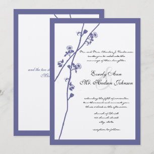 Invitación Boda de Flor Silvestre Púrpura Crepúsculo Periwink