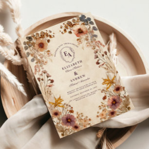 Invitación Boda de Flor Silvestre Romantic Meadow