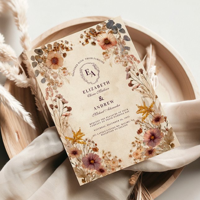 Invitación Boda de Flor Silvestre Romantic Meadow (Subido por el creador)