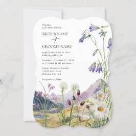 Invitación Boda de Flor Silvestre Rustic Watercolor
