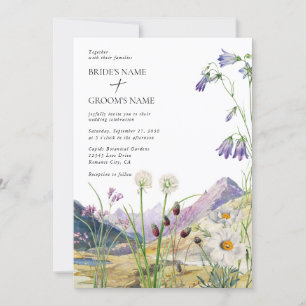 Invitación Boda de Flor Silvestre Rustic Watercolor