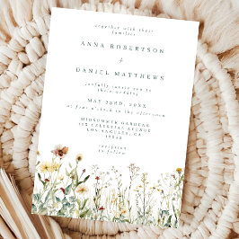 Invitación Boda de flor silvestre Sage Green Rustic