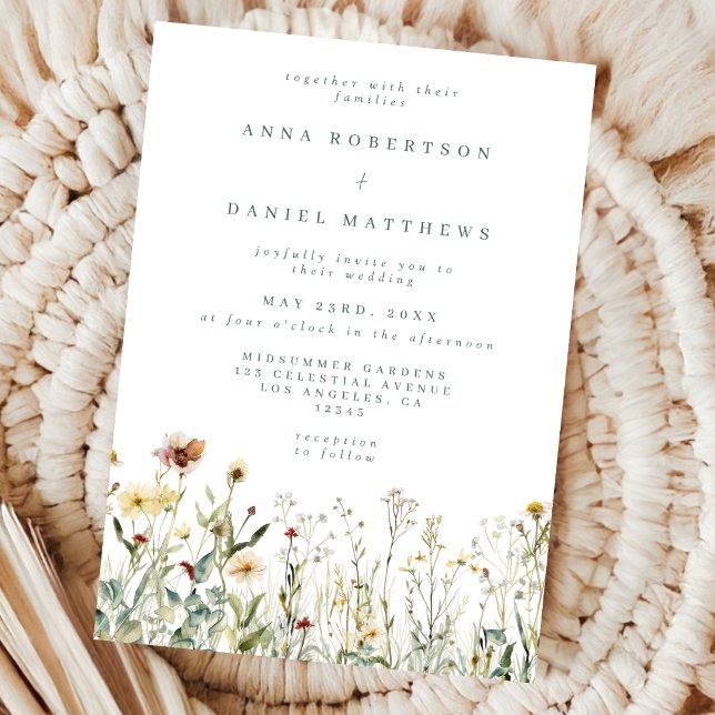 Invitación Boda de flor silvestre Sage Green Rustic (Subido por el creador)