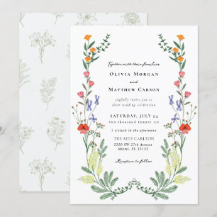 Invitación Boda de Flor Silvestre Secret Garden Boho