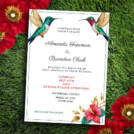 Invitación Boda de Flor Tropical Rojo