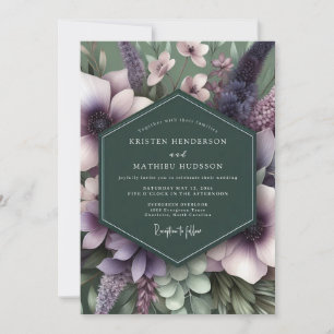 Invitación Boda de Flora Artística Esmeralda y Malva