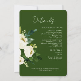 Invitación Boda de Flora Blanca Verde Redondo
