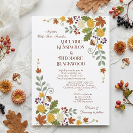Invitación Boda de Flora Botánica Otoñal Romántica y Feliz