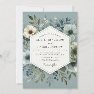 Invitación Boda de Flora Ganadora Azul Pizarra
