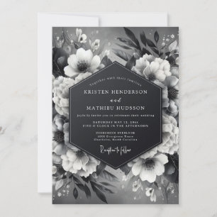 Invitación Boda de Flora Luminosa de Ónix