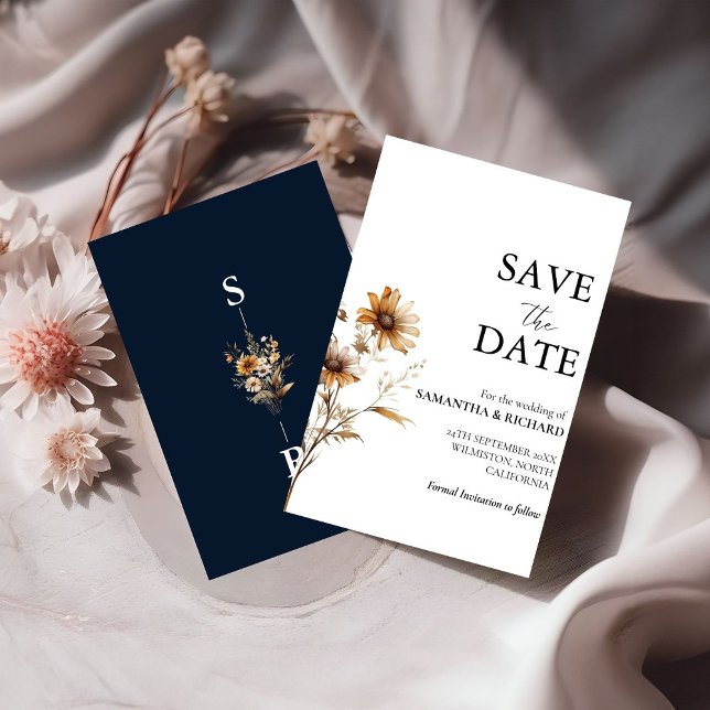 Invitación Boda de Flora Silvestre Azul de la Marina Salva La (Subido por el creador)