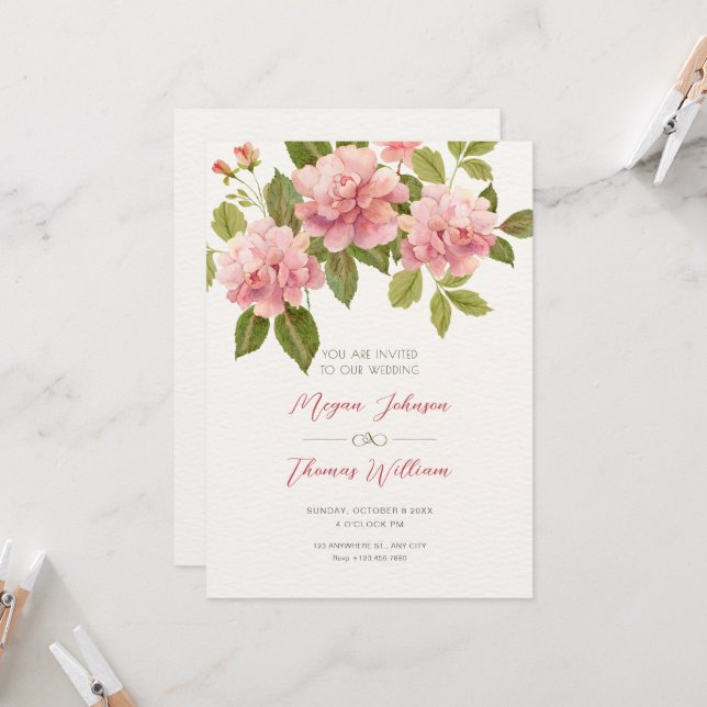 Invitación Boda de floración (Anverso/Reverso In Situ)