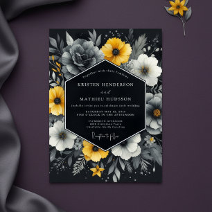 Invitación Boda de Floración Amarilla Carboncillo