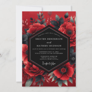 Invitación Boda de Floración Dramática Carmesí