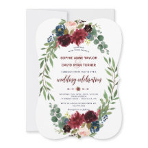 Boda de floración floral azul de la marina mercant