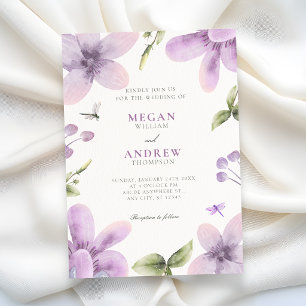 Invitación Boda de floración floral morada