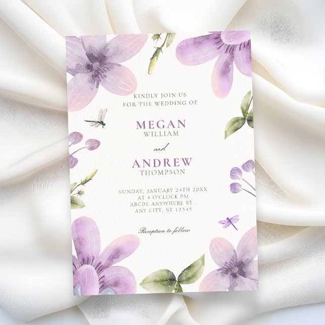 Invitación Boda de floración floral morada (Subido por el creador)