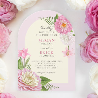 Invitación Boda de floración floral rosa