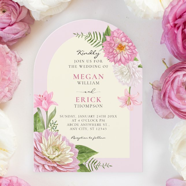Invitación Boda de floración floral rosa (Subido por el creador)
