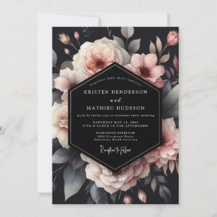 Invitación Boda de Floración Malhumorada de Carbón