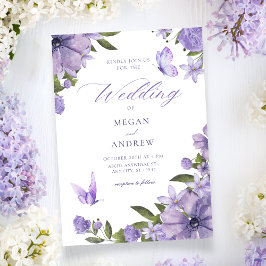 Invitación Boda de floración morada