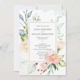 Invitación Boda de Floración Romántica de acuarela de verano 