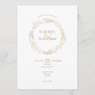 Invitación Boda de Floral Halo Laurel Garland