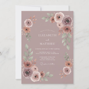 Invitación Boda de Floral Malva Polvorienta