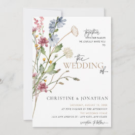 Invitación Boda de Floral Moderno Boho | Flor Silvestre 