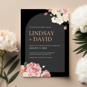 Invitación Boda de Floral Peonies y Rosas