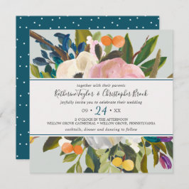 Invitación Boda de Floral Square Pintado