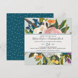 Invitación Boda de Floral Square Pintado