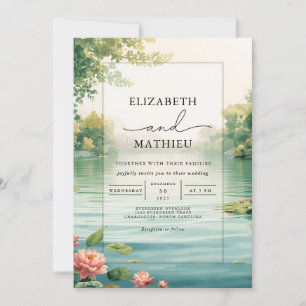 Invitación Boda de Floral Tranquil Pond