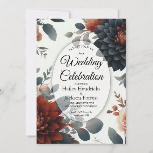 Invitación Boda de Florales Otoñales Rústicos y Malhumorados