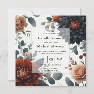 Invitación Boda de Florales Otoñales Rústicos y Melancólicos