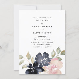 Invitación Boda de Florals de acuarela romántica