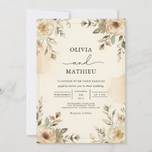 Invitación Boda de Florecimiento Botánico de la Tierra Muerta