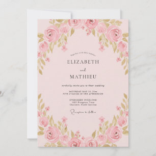 Invitación Boda de Florencia Rosa Sonrojada