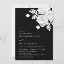 Boda de flores 3D en blanco y negro
