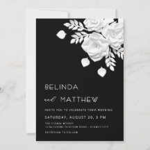 Boda de flores 3D en blanco y negro