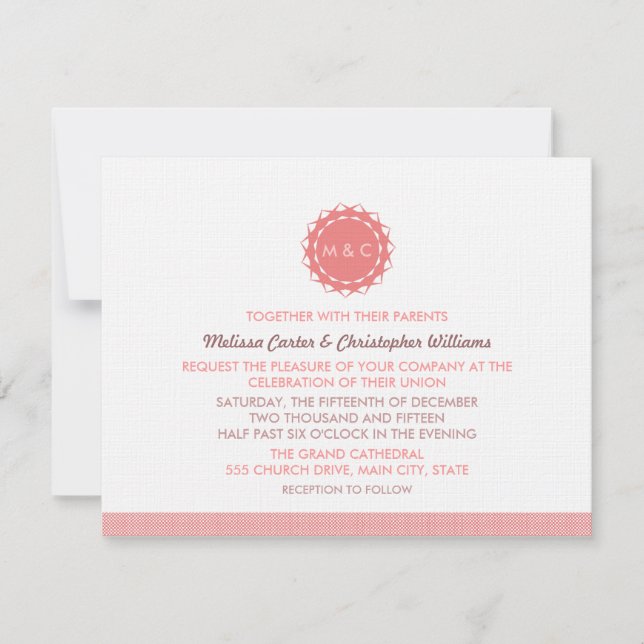 Invitación Boda de flores abstractas (Anverso)